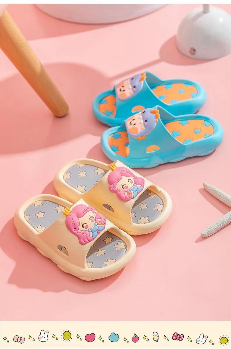 Children's Slippers Summer Girls Cartoon Cute Indoor Soft Bottom Anti Slip Bathroom Baby Boys Sandals Slippers