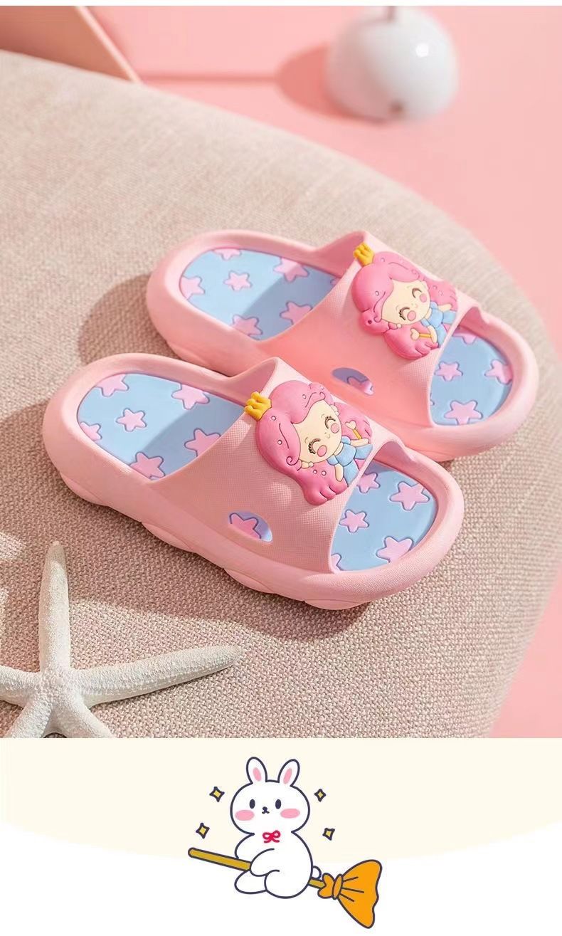 Children's Slippers Summer Girls Cartoon Cute Indoor Soft Bottom Anti Slip Bathroom Baby Boys Sandals Slippers