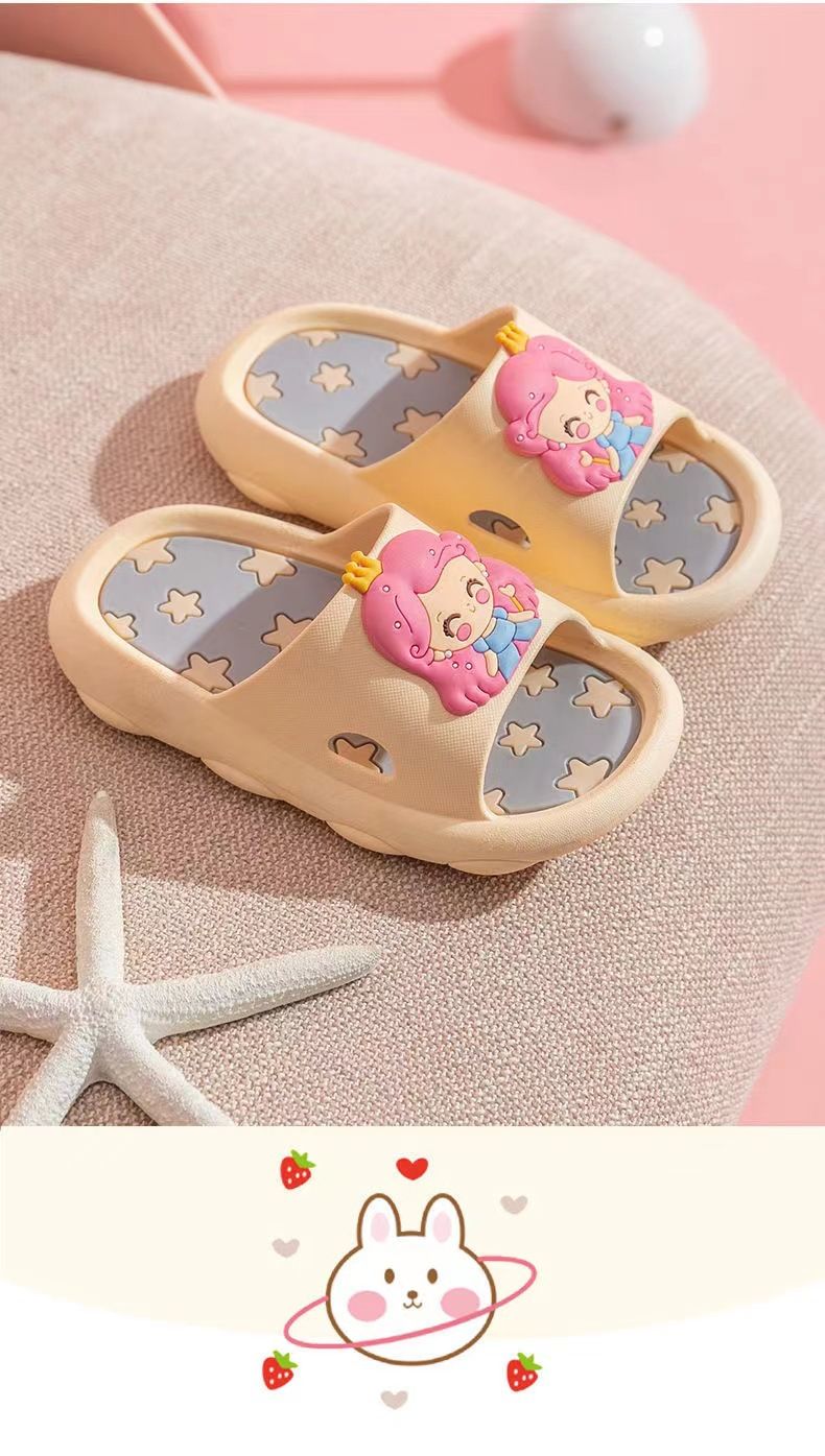 Children's Slippers Summer Girls Cartoon Cute Indoor Soft Bottom Anti Slip Bathroom Baby Boys Sandals Slippers