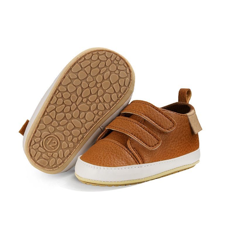 Spring Autumn 0-1 Year Old Baby Walking Shoes PU Velcro Baby Sneakers Indoor Outdoor Leather Shoes Soft Soles Baby Shoes