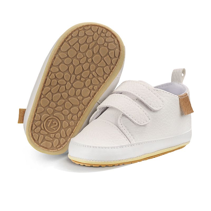 Spring Autumn 0-1 Year Old Baby Walking Shoes PU Velcro Baby Sneakers Indoor Outdoor Leather Shoes Soft Soles Baby Shoes