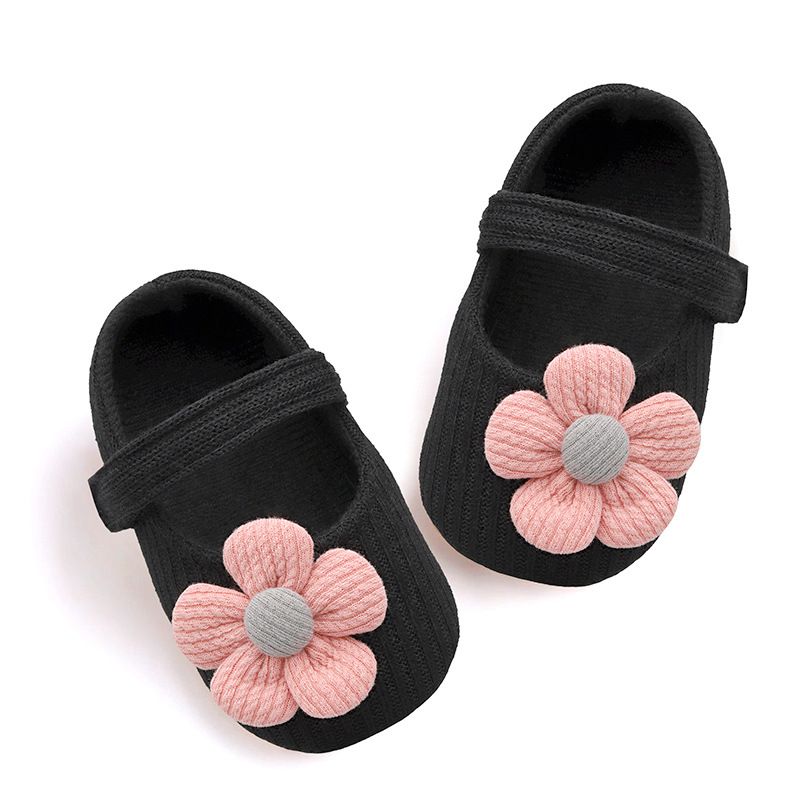 Spring Autumn Small Flower Knitted Shoes 0-1 Year Old Baby Shoes Soft Soled Anti Drop Princess Shoes for Baby Boys Girls