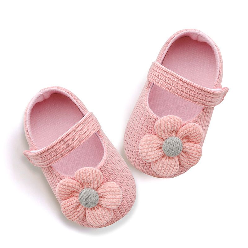 Spring Autumn Small Flower Knitted Shoes 0-1 Year Old Baby Shoes Soft Soled Anti Drop Princess Shoes for Baby Boys Girls