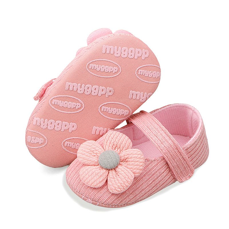 Spring Autumn Small Flower Knitted Shoes 0-1 Year Old Baby Shoes Soft Soled Anti Drop Princess Shoes for Baby Boys Girls