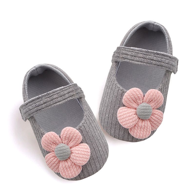 Spring Autumn Small Flower Knitted Shoes 0-1 Year Old Baby Shoes Soft Soled Anti Drop Princess Shoes for Baby Boys Girls