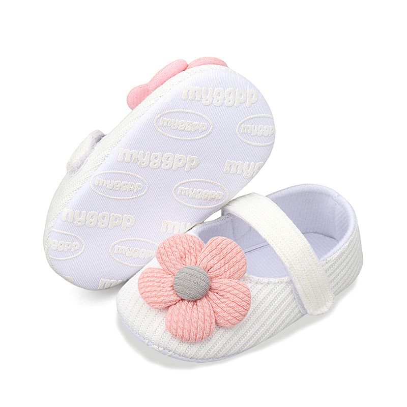 Spring Autumn Small Flower Knitted Shoes 0-1 Year Old Baby Shoes Soft Soled Anti Drop Princess Shoes for Baby Boys Girls