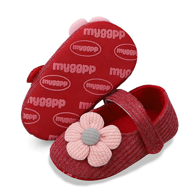 Spring Autumn Small Flower Knitted Shoes 0-1 Year Old Baby Shoes Soft Soled Anti Drop Princess Shoes for Baby Boys Girls