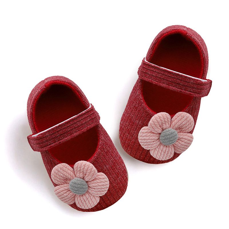 Spring Autumn Small Flower Knitted Shoes 0-1 Year Old Baby Shoes Soft Soled Anti Drop Princess Shoes for Baby Boys Girls