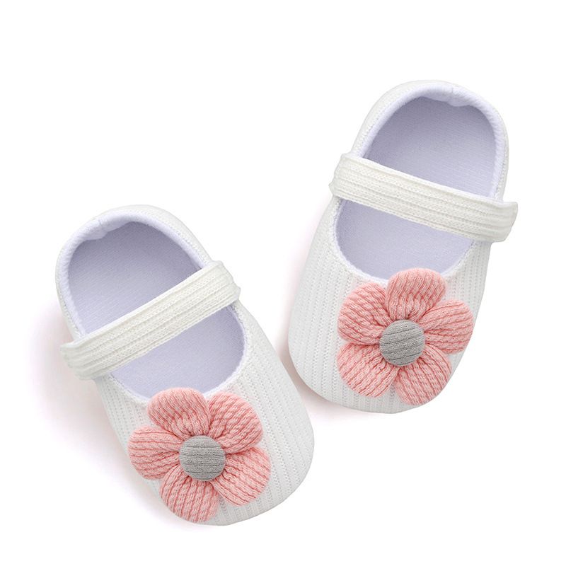 Spring Autumn Small Flower Knitted Shoes 0-1 Year Old Baby Shoes Soft Soled Anti Drop Princess Shoes for Baby Boys Girls