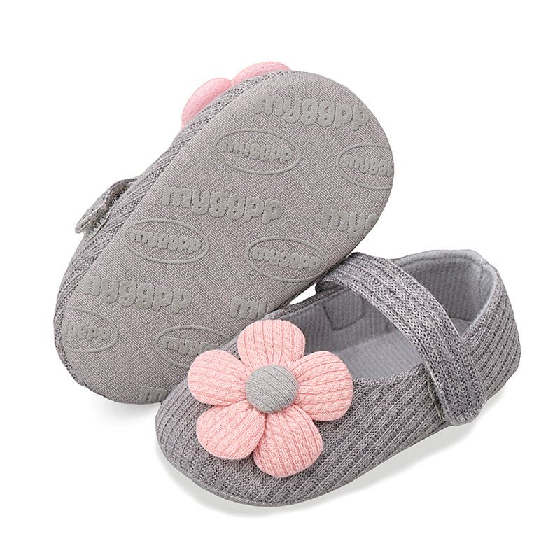 Spring Autumn Small Flower Knitted Shoes 0-1 Year Old Baby Shoes Soft Soled Anti Drop Princess Shoes for Baby Boys Girls