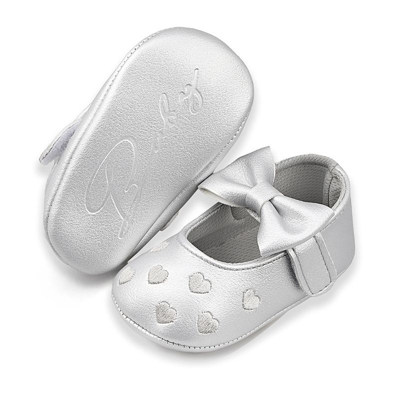 Baby Shoes Spring Autumn Embroidered Peach Heart Bow Baby Shoe Prewalker 0-1 Year Old Baby Boys Girls Soft Soled Shoes