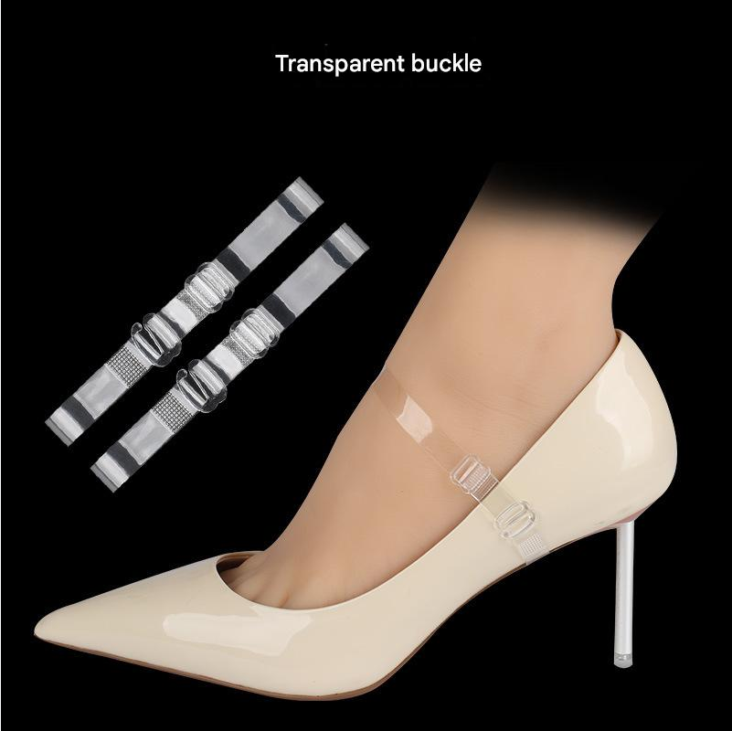 Invisible Shoelaces Prevent Falling Transparent High-Heeled Leather Shoes Triangle Strap High Heels Tie Shoelaces