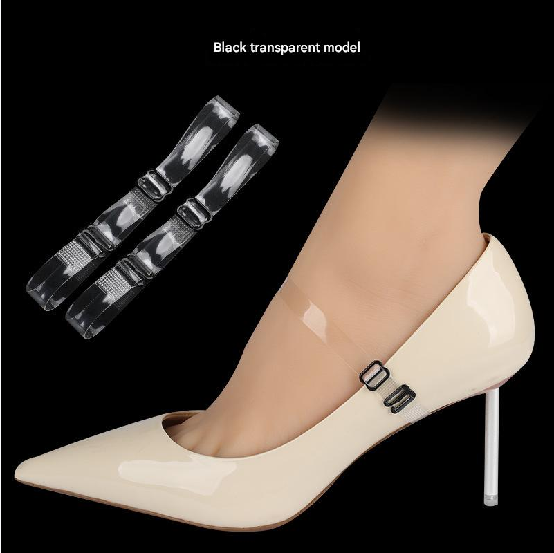 Invisible Shoelaces Prevent Falling Transparent High-Heeled Leather Shoes Triangle Strap High Heels Tie Shoelaces