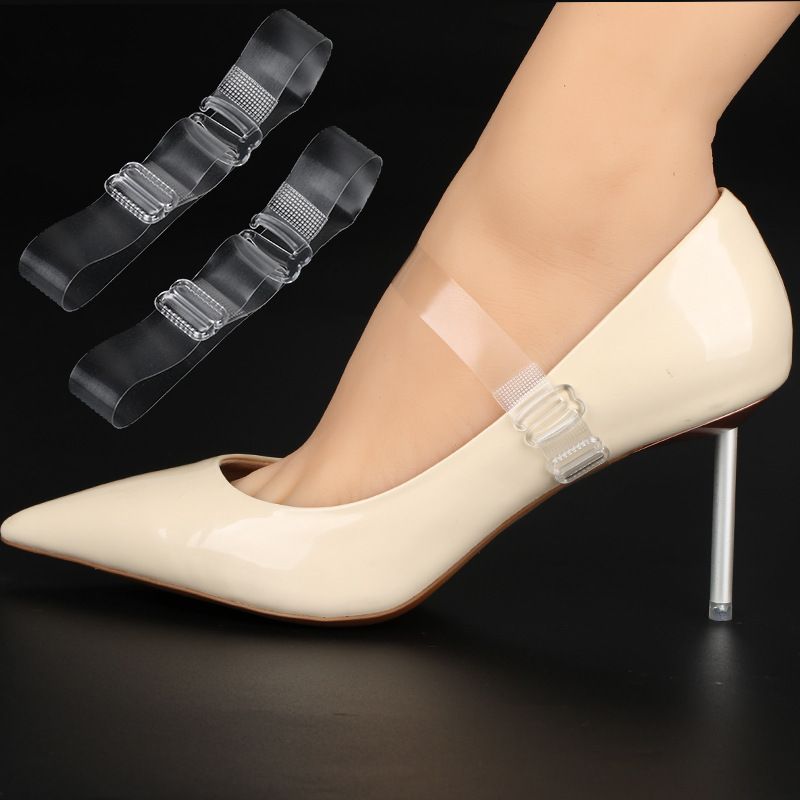 Invisible Shoelaces Prevent Falling Transparent High-Heeled Leather Shoes Triangle Strap High Heels Tie Shoelaces