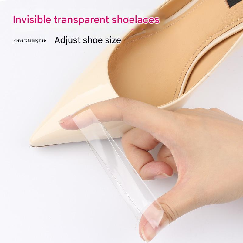 Invisible Shoelaces Prevent Falling Transparent High-Heeled Leather Shoes Triangle Strap High Heels Tie Shoelaces