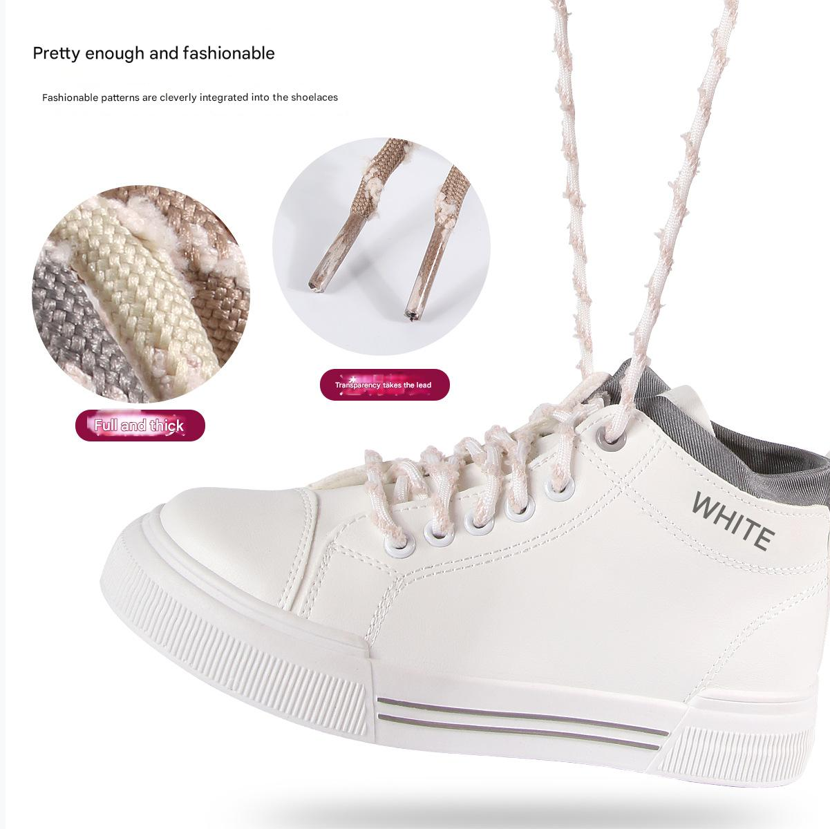 Circular Colored Shoelaces Sports Leisure Shoes Shoelace Trendy Black White High-Density Weaving Shoelace Rope