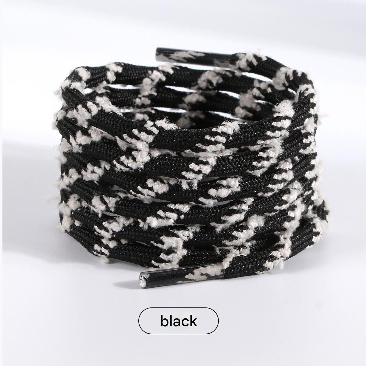 Circular Colored Shoelaces Sports Leisure Shoes Shoelace Trendy Black White High-Density Weaving Shoelace Rope