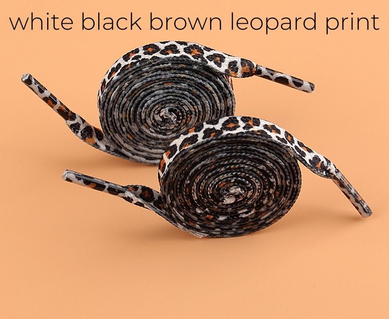 Shoelaces Basketball Shoes Canvas Shoe Ropes Sports White Shoes Flat Shoelaces Leopard Print