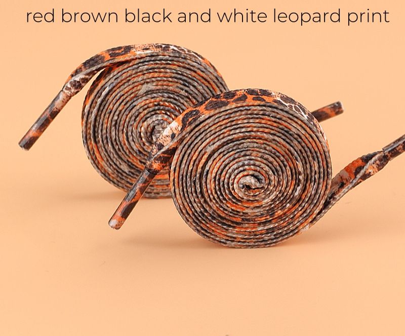 Shoelaces Basketball Shoes Canvas Shoe Ropes Sports White Shoes Flat Shoelaces Leopard Print
