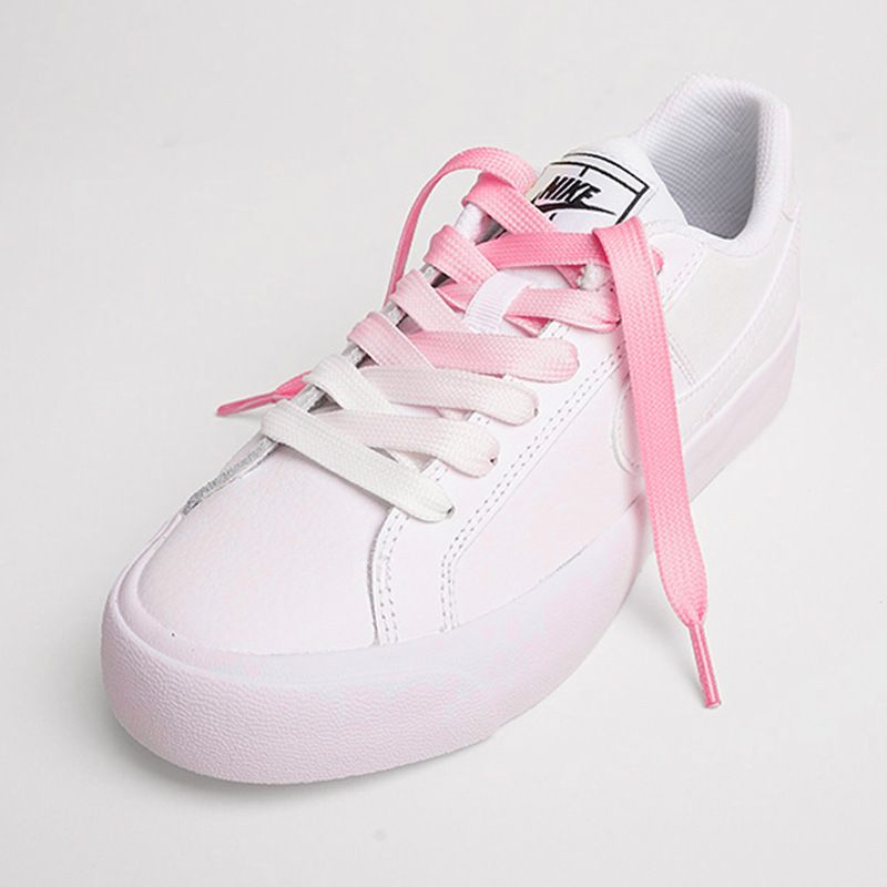 Shoelaces Canvas White Shoes Gradient Coler Shoelaces Double-Layer Flat Belt Candy Colored Gradient Shoelaces