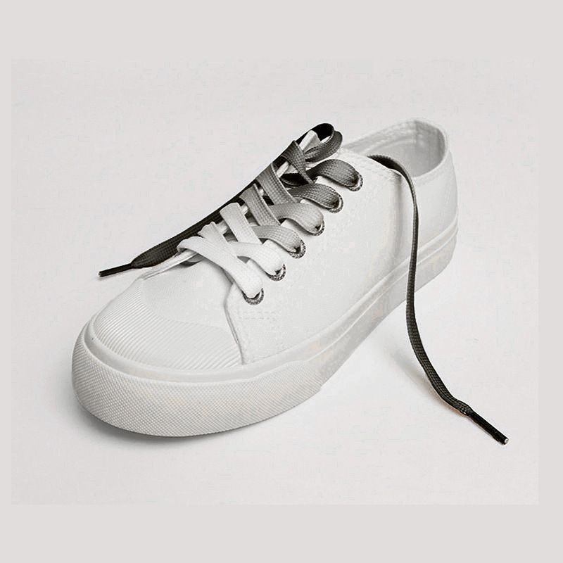 Shoelaces Canvas White Shoes Gradient Coler Shoelaces Double-Layer Flat Belt Candy Colored Gradient Shoelaces