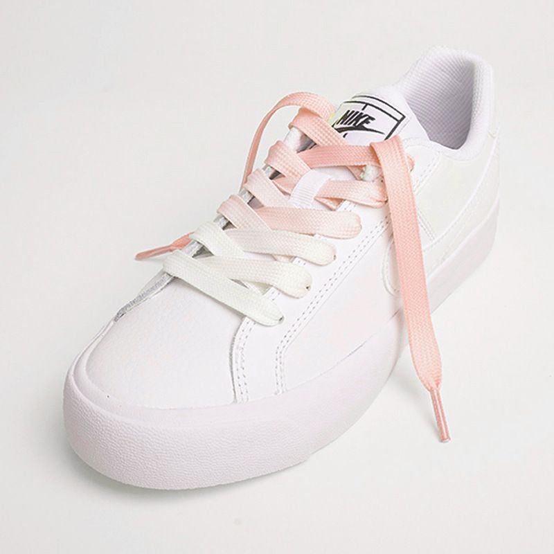 Shoelaces Canvas White Shoes Gradient Coler Shoelaces Double-Layer Flat Belt Candy Colored Gradient Shoelaces