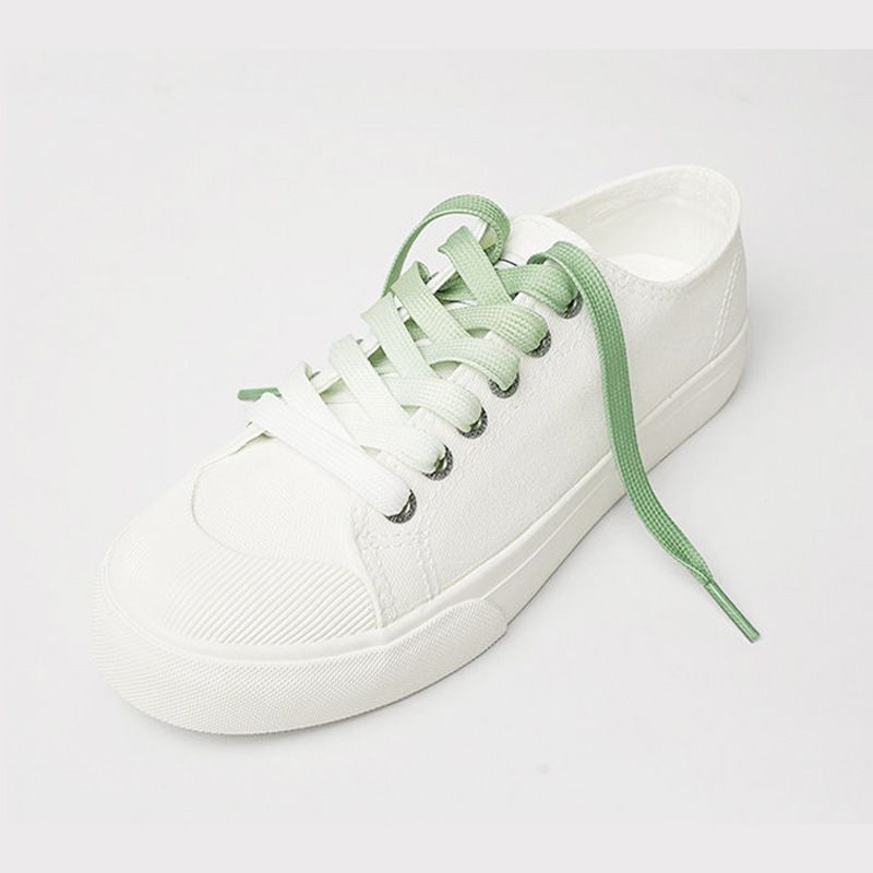 Shoelaces Canvas White Shoes Gradient Coler Shoelaces Double-Layer Flat Belt Candy Colored Gradient Shoelaces