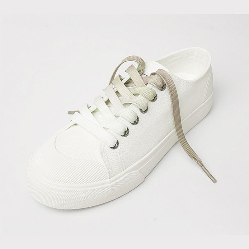Shoelaces Canvas White Shoes Gradient Coler Shoelaces Double-Layer Flat Belt Candy Colored Gradient Shoelaces