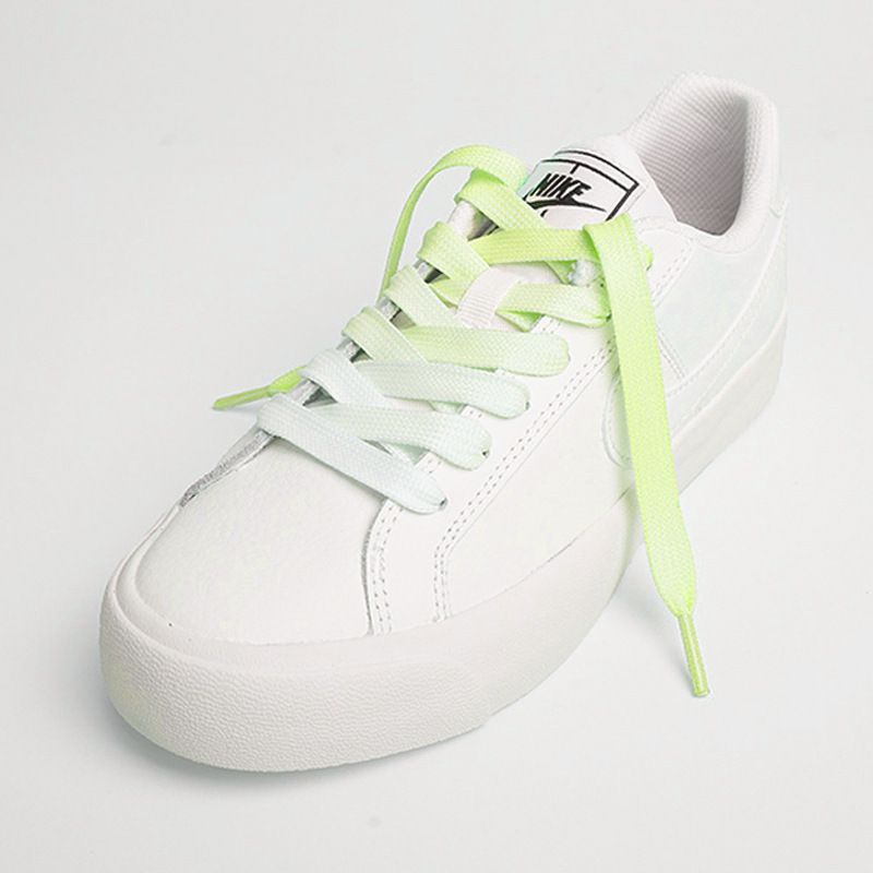 Shoelaces Canvas White Shoes Gradient Coler Shoelaces Double-Layer Flat Belt Candy Colored Gradient Shoelaces