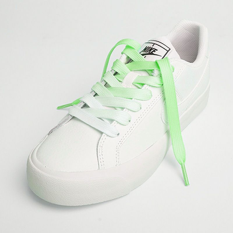 Shoelaces Canvas White Shoes Gradient Coler Shoelaces Double-Layer Flat Belt Candy Colored Gradient Shoelaces