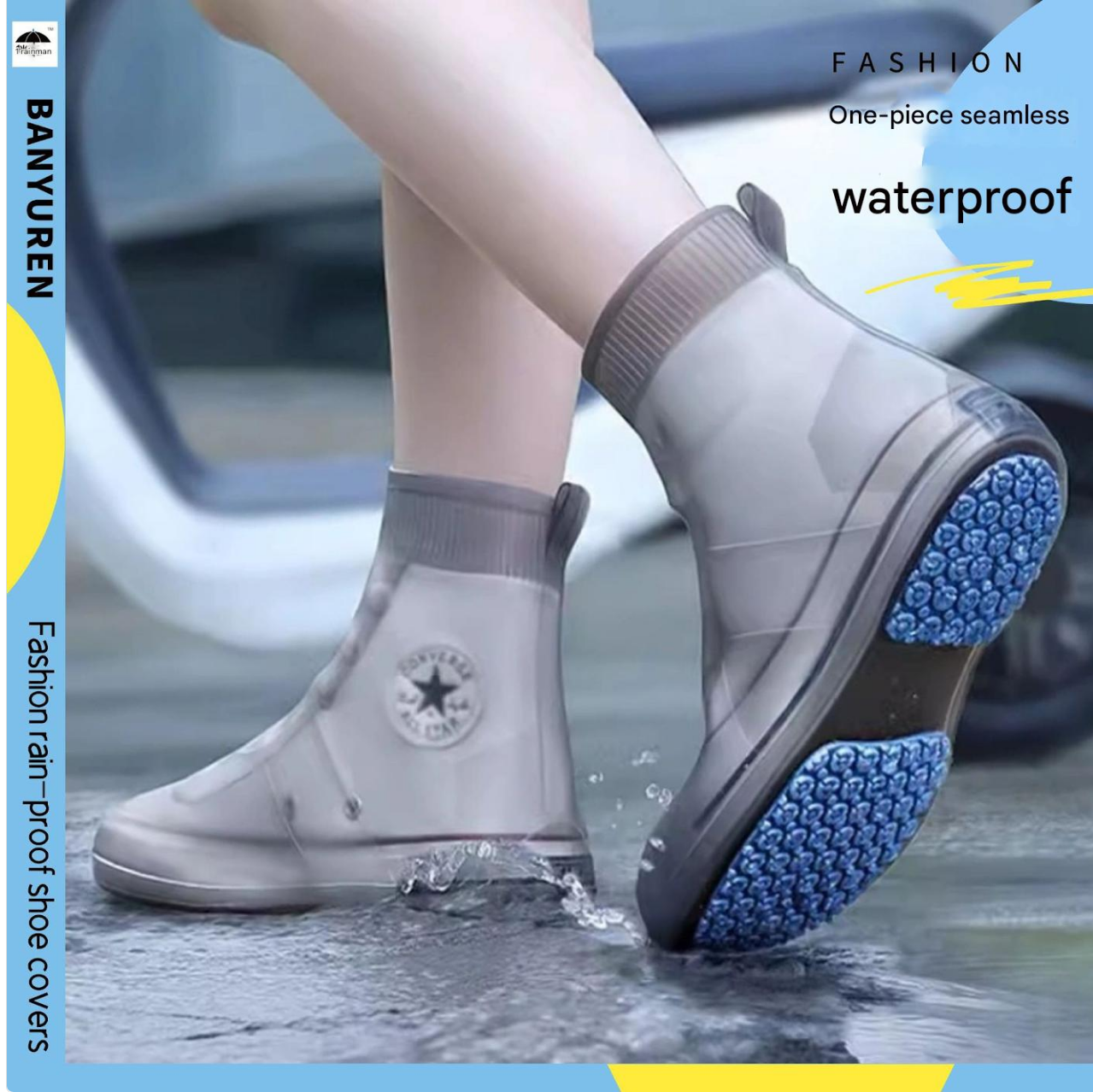 Shoes Covers Rain Shoes Men's Women's Waterproof Shoe Covers Non Slip Silicone Rain Shoe Cover Thickening Wear Resistant Rain Boots Rainproof Water Shoes Covers