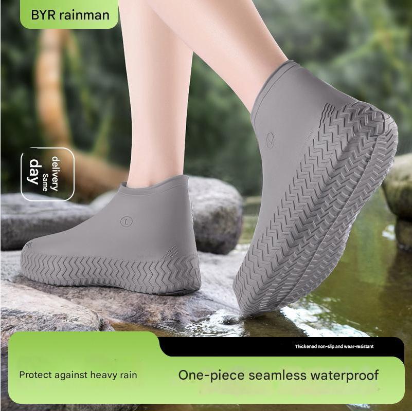 Silicone Shoe Cover Waterproof Rainproof Shoe Cover Wear Resistant Silicone Rain Boots Men's Women's Portable Waterproof Shoe Covers