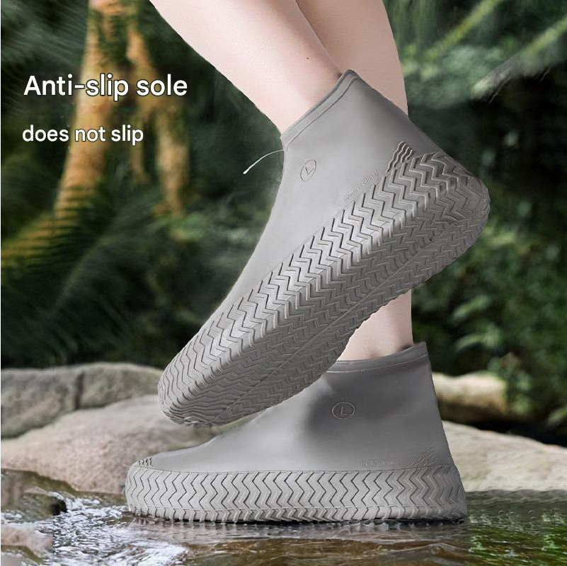 Silicone Shoe Cover Waterproof Rainproof Shoe Cover Wear Resistant Silicone Rain Boots Men's Women's Portable Waterproof Shoe Covers