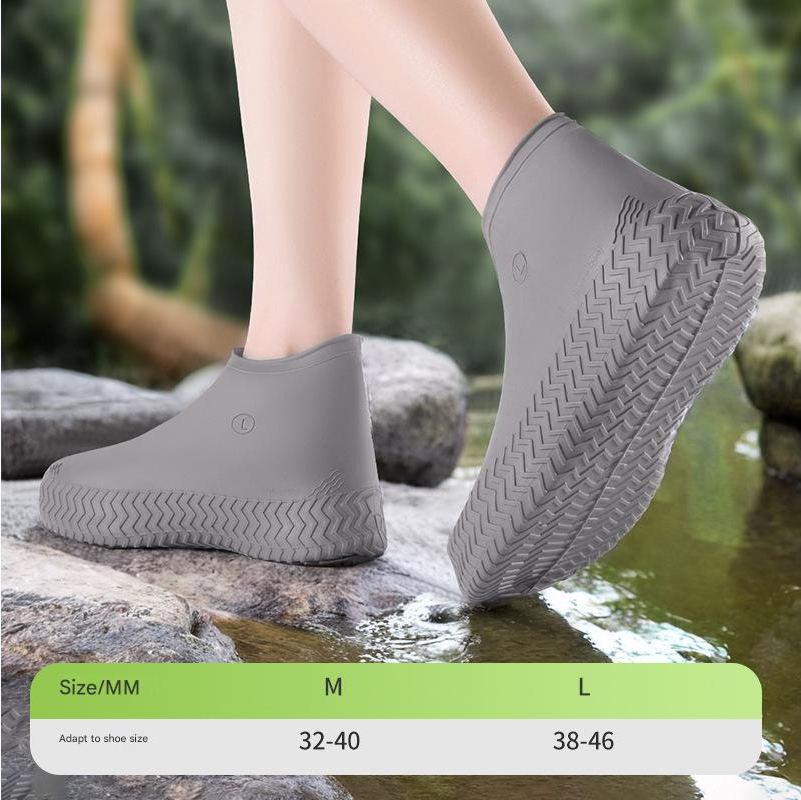 Silicone Shoe Cover Waterproof Rainproof Shoe Cover Wear Resistant Silicone Rain Boots Men's Women's Portable Waterproof Shoe Covers