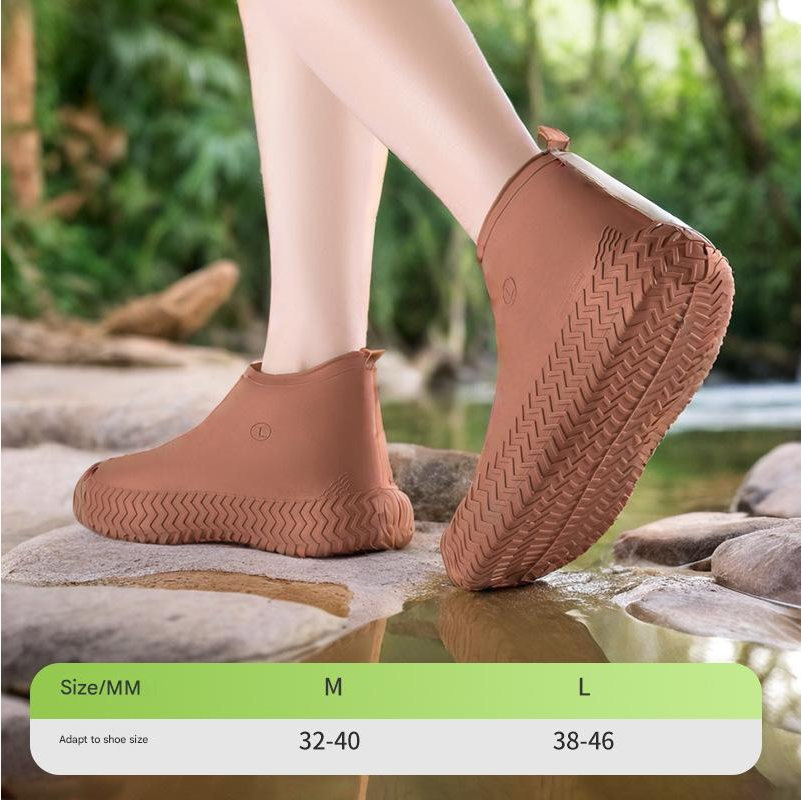 Silicone Shoe Cover Waterproof Rainproof Shoe Cover Wear Resistant Silicone Rain Boots Men's Women's Portable Waterproof Shoe Covers
