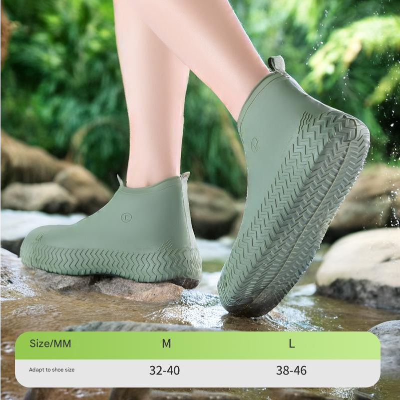 Silicone Shoe Cover Waterproof Rainproof Shoe Cover Wear Resistant Silicone Rain Boots Men's Women's Portable Waterproof Shoe Covers