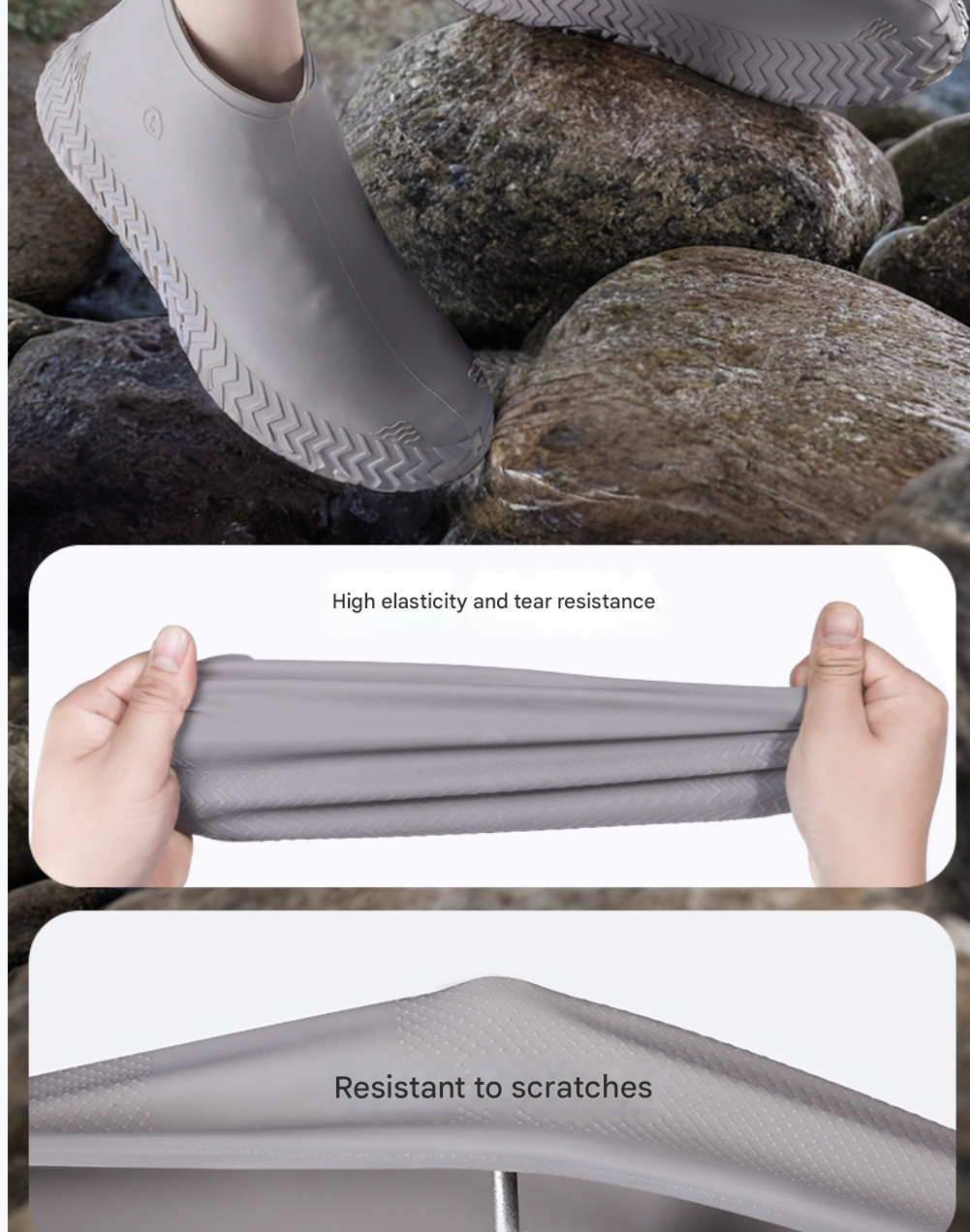 Silicone Shoe Cover Waterproof Rainproof Shoe Cover Wear Resistant Silicone Rain Boots Men's Women's Portable Waterproof Shoe Covers