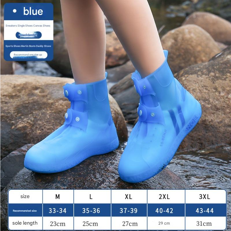 Rain Shoe Cover Men's Women's Waterproof Shoe Covers Externally Wear Non Slip Rainproof Foot Covers Thick Wear-Resistant Silicone Lightweight Rain Boots