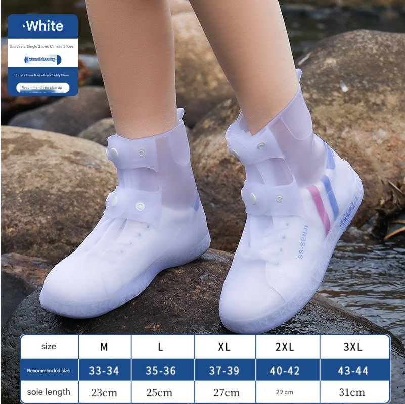 Rain Shoe Cover Men's Women's Waterproof Shoe Covers Externally Wear Non Slip Rainproof Foot Covers Thick Wear-Resistant Silicone Lightweight Rain Boots