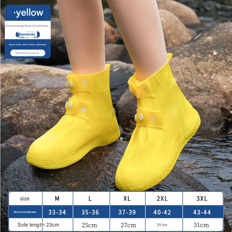 Rain Shoe Cover Men's Women's Waterproof Shoe Covers Externally Wear Non Slip Rainproof Foot Covers Thick Wear-Resistant Silicone Lightweight Rain Boots