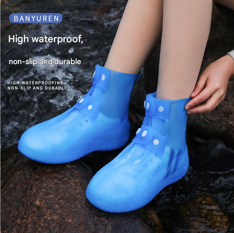 Rain Shoe Cover Men's Women's Waterproof Shoe Covers Externally Wear Non Slip Rainproof Foot Covers Thick Wear-Resistant Silicone Lightweight Rain Boots