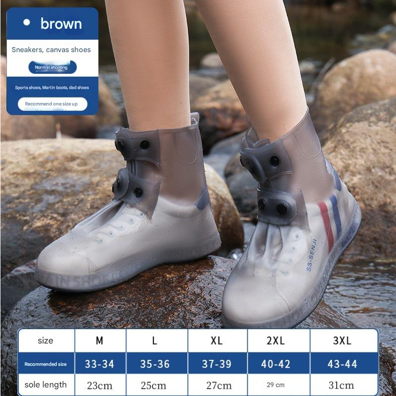 Rain Shoe Cover Men's Women's Waterproof Shoe Covers Externally Wear Non Slip Rainproof Foot Covers Thick Wear-Resistant Silicone Lightweight Rain Boots