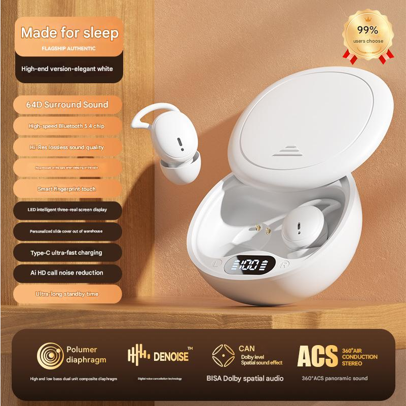 Bluetooth Earphone Wireless Bluetooth Earpods Earphone Business Wireless Bluetooth Earphones In Ear Mini Digital Display Long Endurance Sleep Noise Cancelling Headphones
