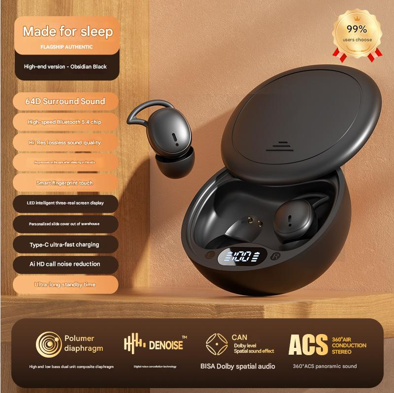 Bluetooth Earphone Wireless Bluetooth Earpods Earphone Business Wireless Bluetooth Earphones In Ear Mini Digital Display Long Endurance Sleep Noise Cancelling Headphones