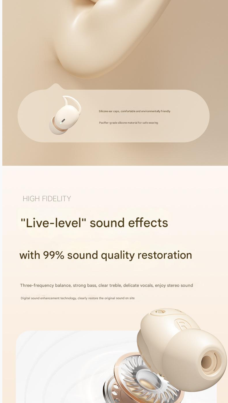 Bluetooth Earphone Wireless Bluetooth Earpods Earphone Business Wireless Bluetooth Earphones In Ear Mini Digital Display Long Endurance Sleep Noise Cancelling Headphones