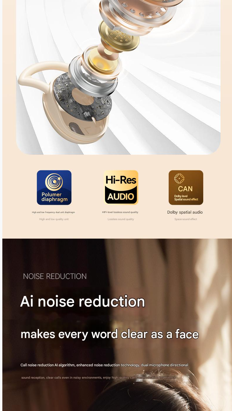 Bluetooth Earphone Wireless Bluetooth Earpods Earphone Business Wireless Bluetooth Earphones In Ear Mini Digital Display Long Endurance Sleep Noise Cancelling Headphones