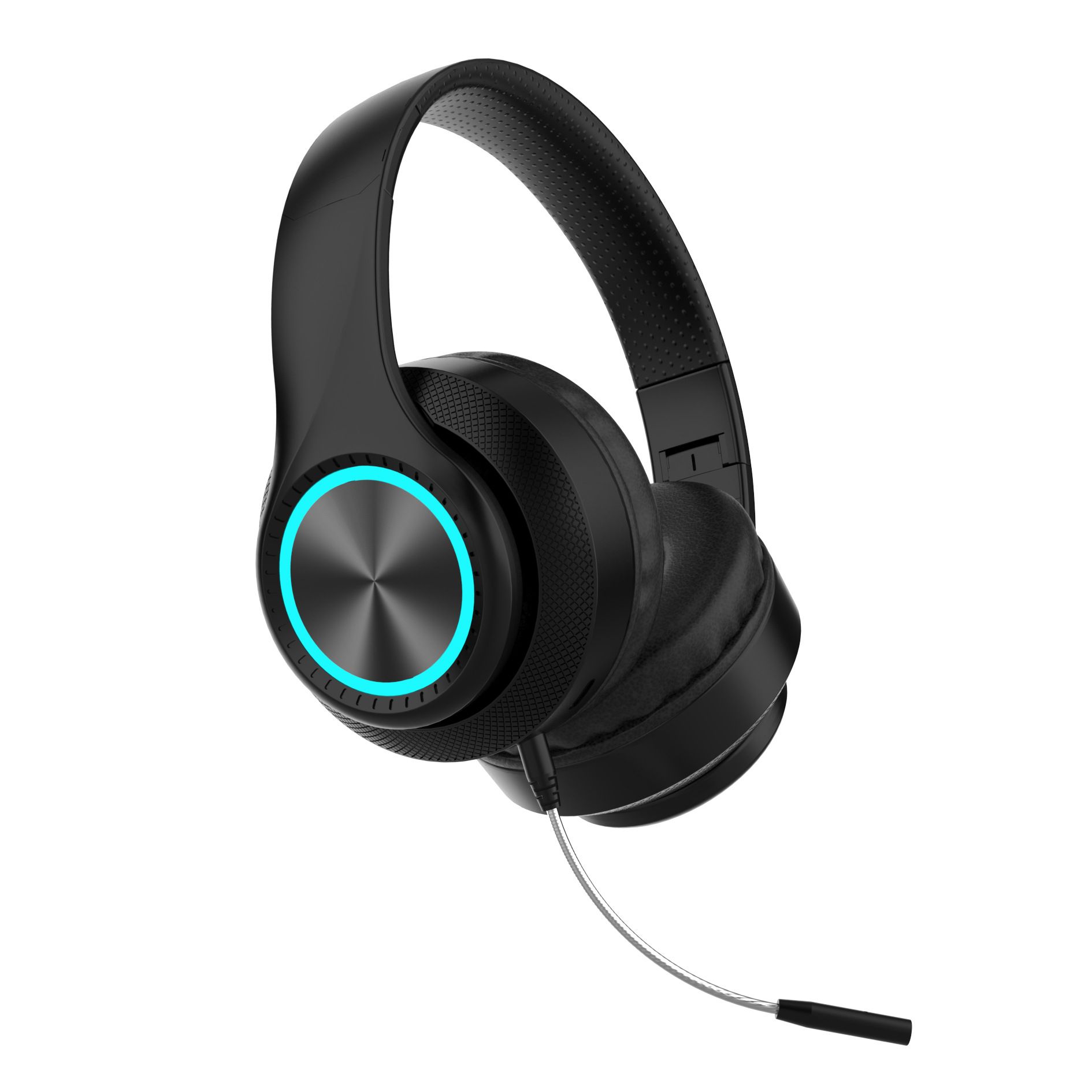 Headphone Sports Headphone Wireless Bluetooth Detachable Microphone RGB Lighting Noise Reduction CD Pattern Large Ear Cover Head Mounted Bluetooth Wireless Gaming Headphones