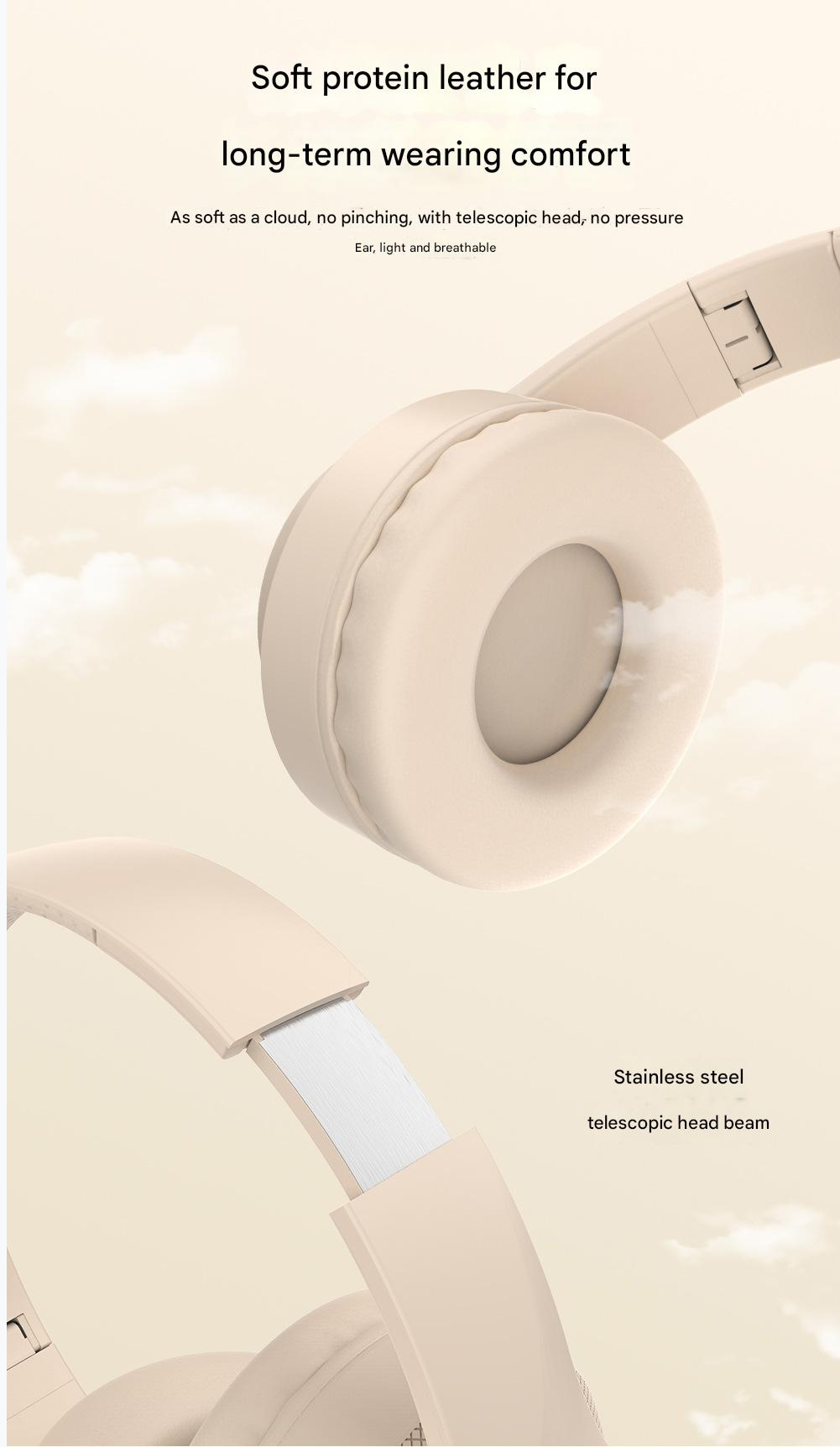 Headphone Sports Headphone Wireless Bluetooth Detachable Microphone RGB Lighting Noise Reduction CD Pattern Large Ear Cover Head Mounted Bluetooth Wireless Gaming Headphones