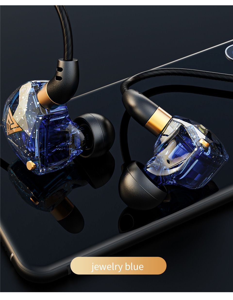 Wired Earphones Subwoofer Headphones Computer Games Wire Control with Microphone Sports Earphones in Ear Style