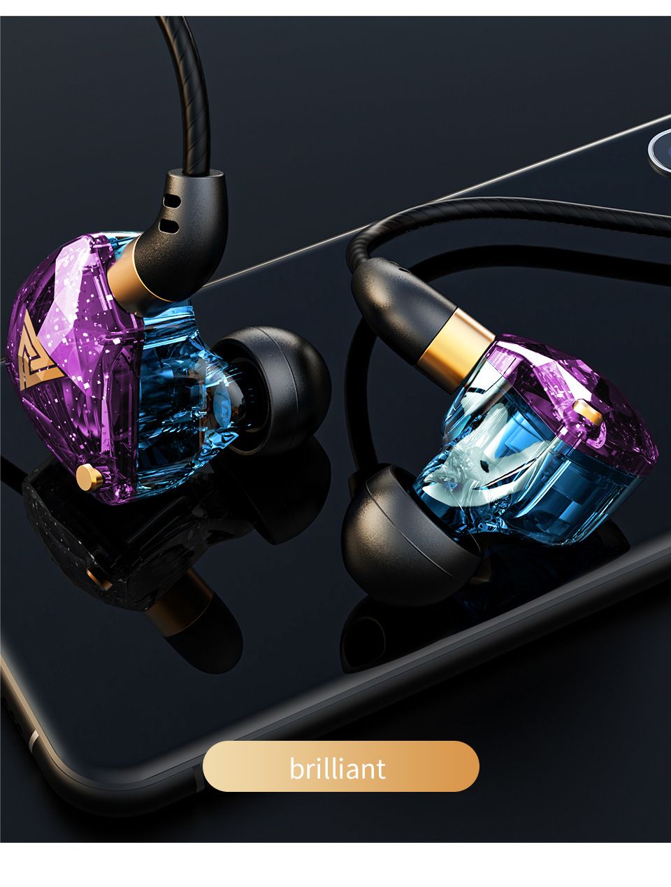 Wired Earphones Subwoofer Headphones Computer Games Wire Control with Microphone Sports Earphones in Ear Style